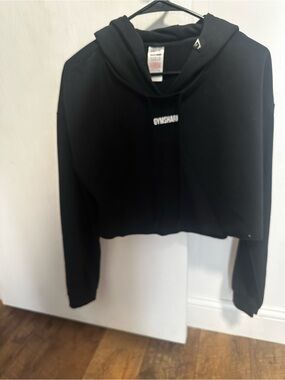 Gymshark Black Cropped Pullover Hoodie